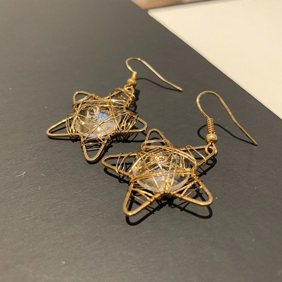 Y2K New Handmade Crystal Star Earring - Picture 1 of 3
